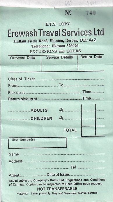 Communication of the city: Ilkeston (Wielka Brytania) - ticket reverse