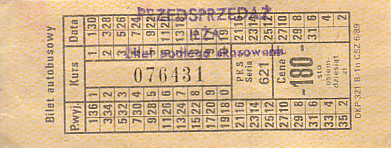 Communication of the city: Iłża* (Polska) - ticket abverse