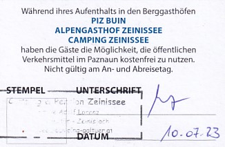 Communication of the city: Ischgl (Austria) - ticket reverse