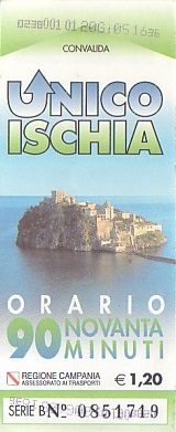 Communication of the city: Ischia (Włochy) - ticket abverse. 