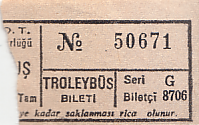 Communication of the city: İzmir (Turcja) - ticket abverse