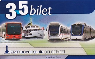 Communication of the city: İzmir (Turcja) - ticket abverse. <IMG SRC=img_upload/_chip2.png alt="tekturowa karta elektroniczna">