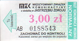 Communication of the city: Jastrzębie Zdrój (Polska) - ticket abverse. <IMG SRC=img_upload/_pasekIRISAFE1.png alt="pasek IRISAFE">