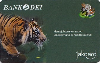 Communication of the city: Jakarta (Indonezja) - ticket abverse. <IMG SRC=img_upload/_chip.png alt="plastikowa karta elektroniczna, karta miejska">