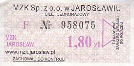 Communication of the city: Jarosław (Polska) - ticket abverse