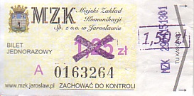 Communication of the city: Jarosław (Polska) - ticket abverse. <IMG SRC=img_upload/_przebitka.png alt="przebitka">