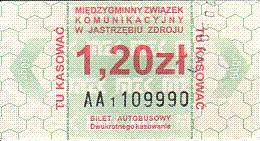 Communication of the city: Jastrzębie Zdrój (Polska) - ticket abverse. <IMG SRC=img_upload/_0wymiana1.png>