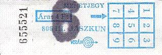 Communication of the city: Szolnok (Węgry) - ticket abverse