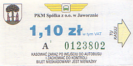 Communication of the city: Jaworzno (Polska) - ticket abverse. <IMG SRC=img_upload/_0ekstrymiana2.png>