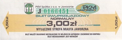 Communication of the city: Jaworzno (Polska) - ticket abverse