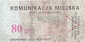 Communication of the city: Jędrzejów (Polska) - ticket abverse. 