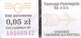 Communication of the city: Konstantynów Łódzki (Polska) - ticket abverse. 