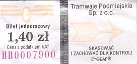 Communication of the city: Konstantynów Łódzki (Polska) - ticket abverse. 