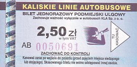 Communication of the city: Kalisz (Polska) - ticket abverse