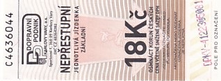 Communication of the city: Karlovy Vary (Czechy) - ticket abverse.