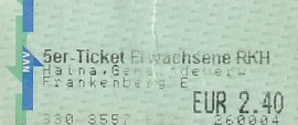 Communication of the city: Kassel (Niemcy) - ticket abverse
