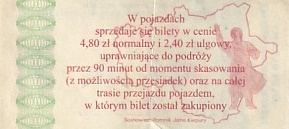 Communication of the city: Katowice (Polska) - ticket reverse