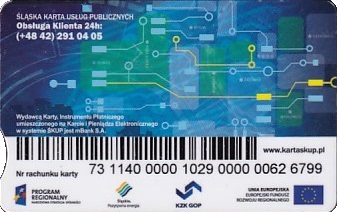 Communication of the city: Katowice (Polska) - ticket reverse