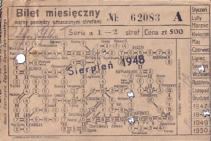 Communication of the city: Katowice (Polska) - ticket abverse.