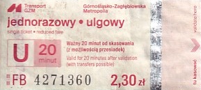 Communication of the city: Katowice (Polska) - ticket abverse. <IMG SRC=img_upload/_0wymiana2.png>