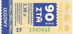 Communication of the city: Katowice (Polska) - ticket abverse. 