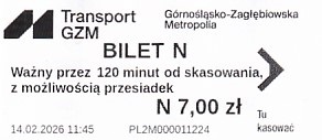 Communication of the city: Katowice (Polska) - ticket abverse. <IMG SRC=img_upload/_0wymiana2.png>