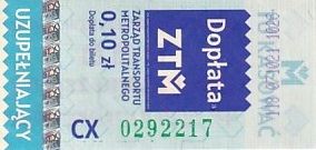 Communication of the city: Katowice (Polska) - ticket abverse. orientacja rewersu
zgodna z prawdziwą