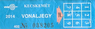 Communication of the city: Kecskemét (Węgry) - ticket abverse