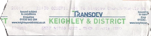 Communication of the city: Keighley (Wielka Brytania) - ticket abverse