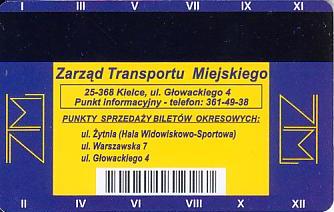 Communication of the city: Kielce (Polska) - ticket reverse