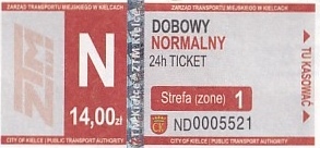 Communication of the city: Kielce (Polska) - ticket abverse. 