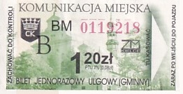 Communication of the city: Kielce (Polska) - ticket abverse. <IMG SRC=img_upload/_pasekIRISAFE.png alt="pasek IRISAFE">