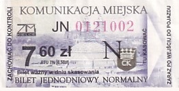 Communication of the city: Kielce (Polska) - ticket abverse. <IMG SRC=img_upload/_pasekIRISAFE.png alt="pasek IRISAFE">