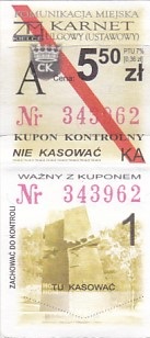 Communication of the city: Kielce (Polska) - ticket abverse. <IMG SRC=img_upload/_0karnetkk.png alt="kupon kontrolny karnetu"><IMG SRC=img_upload/_pasekIRISAFE.png alt="pasek IRISAFE"><IMG SRC=img_upload/_0wymiana1.png>