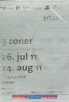 Communication of the city: København (Dania) - ticket abverse
