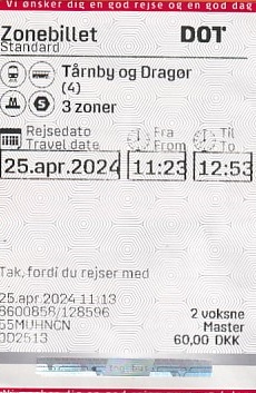 Communication of the city: København (Dania) - ticket abverse.