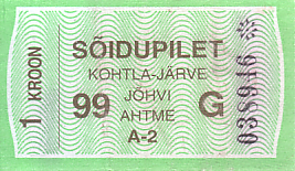Communication of the city: Kohtla-Järve (Estonia) - ticket abverse. 