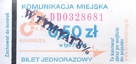 Communication of the city: Kołobrzeg (Polska) - ticket abverse. <IMG SRC=img_upload/_przebitka.png alt="przebitka">