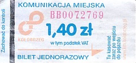 Communication of the city: Kołobrzeg (Polska) - ticket abverse