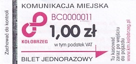 Communication of the city: Kołobrzeg (Polska) - ticket abverse