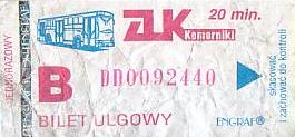 Communication of the city: Komorniki (Polska) - ticket abverse