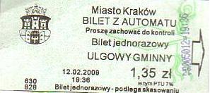Communication of the city: Kraków (Polska) - ticket abverse. <IMG SRC=img_upload/_0blad.png alt="błąd"> co się stało z "G" w prawych narożnikach?
