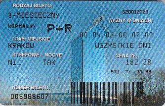Communication of the city: Kraków (Polska) - ticket abverse. rewers: "Bank www w Twoim domu"
<IMG SRC=img_upload/_0wymiana2.png>