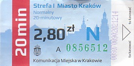 Communication of the city: Kraków (Polska) - ticket abverse. <IMG SRC=img_upload/_0wymiana2.png><IMG SRC=img_upload/_0wymiana3.png>
