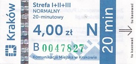 Communication of the city: Kraków (Polska) - ticket abverse. <IMG SRC=img_upload/_0wymiana2.png>
rosyjski napis na rewersie
zastąpiono ukraińskim,
hologram IGKM