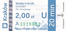 Communication of the city: Kraków (Polska) - ticket abverse. hologram IGKM
<IMG SRC=img_upload/_0wymiana2.png>