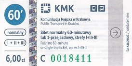 Communication of the city: Kraków (Polska) - ticket abverse. <IMG SRC=img_upload/_0wymiana2.png>