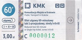 Communication of the city: Kraków (Polska) - ticket abverse. bardzo niski nr seryjny
<IMG SRC=img_upload/_0wymiana2.png>
