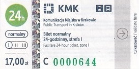 Communication of the city: Kraków (Polska) - ticket abverse. 