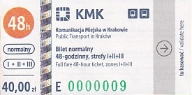 Communication of the city: Kraków (Polska) - ticket abverse. bardzo niski nr seryjny